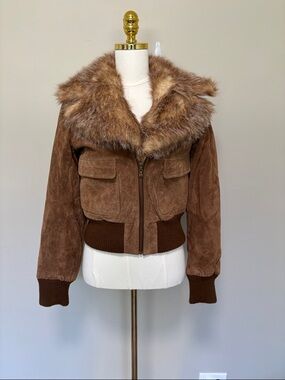 Guess Bomber Jacket with Faux Fur Collar